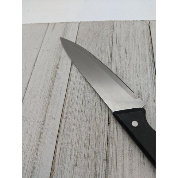 Chef Utility Knife 5 1/2" Serrated Blade 10 3/8"  Total Black Handle - Picture 6 of 6